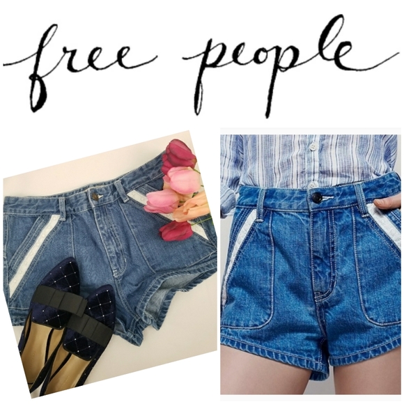 Free People Pants - Free People  Lace  High Rise Jean Shorts size 31